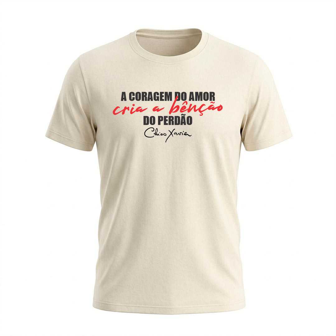 Camiseta Masculina A coragem do amor Coleção Chico Xavier - Imagem 11