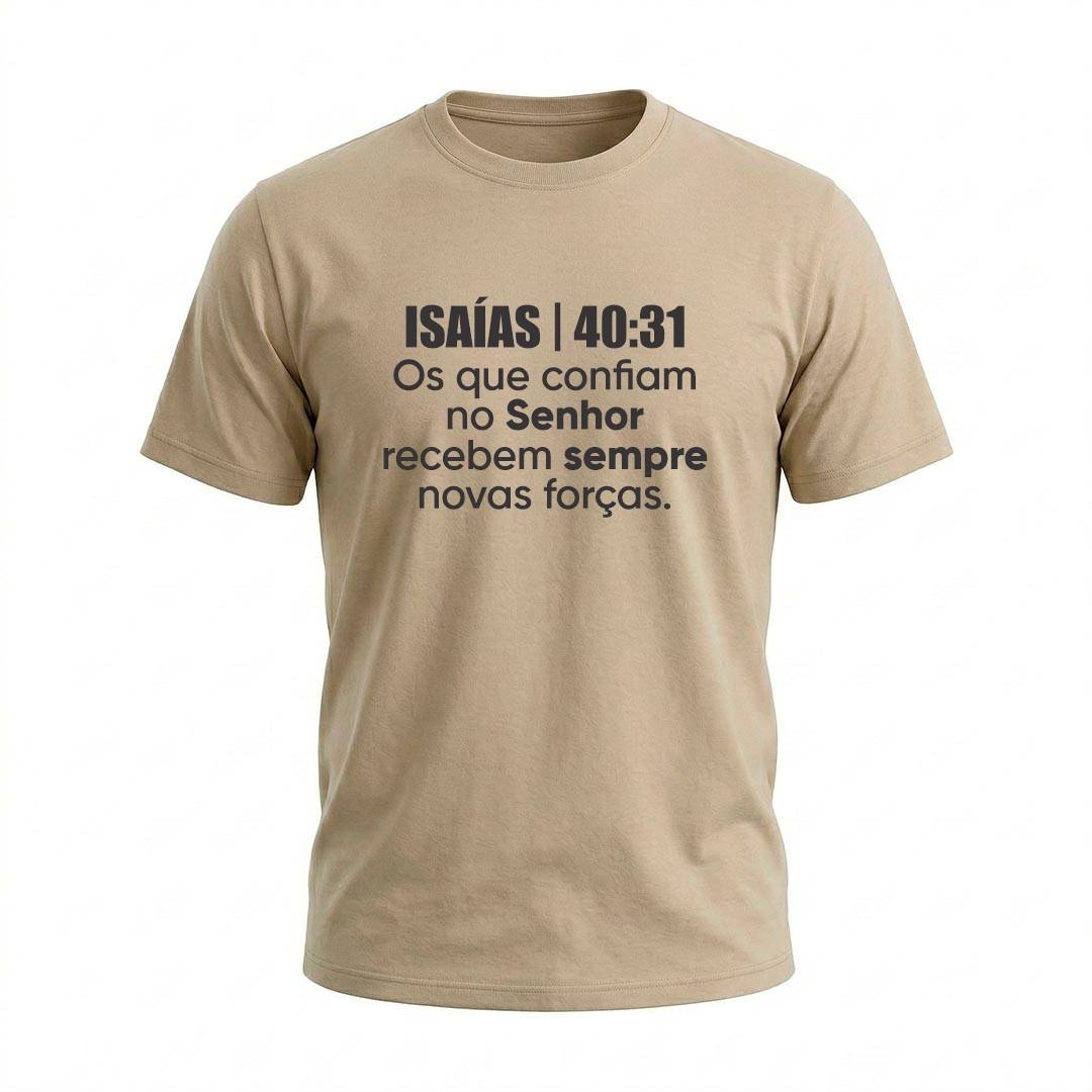 Camiseta Masculina Novas Forças Isaías 40:31 Coleção Versículos Bíblicos - Imagem 3