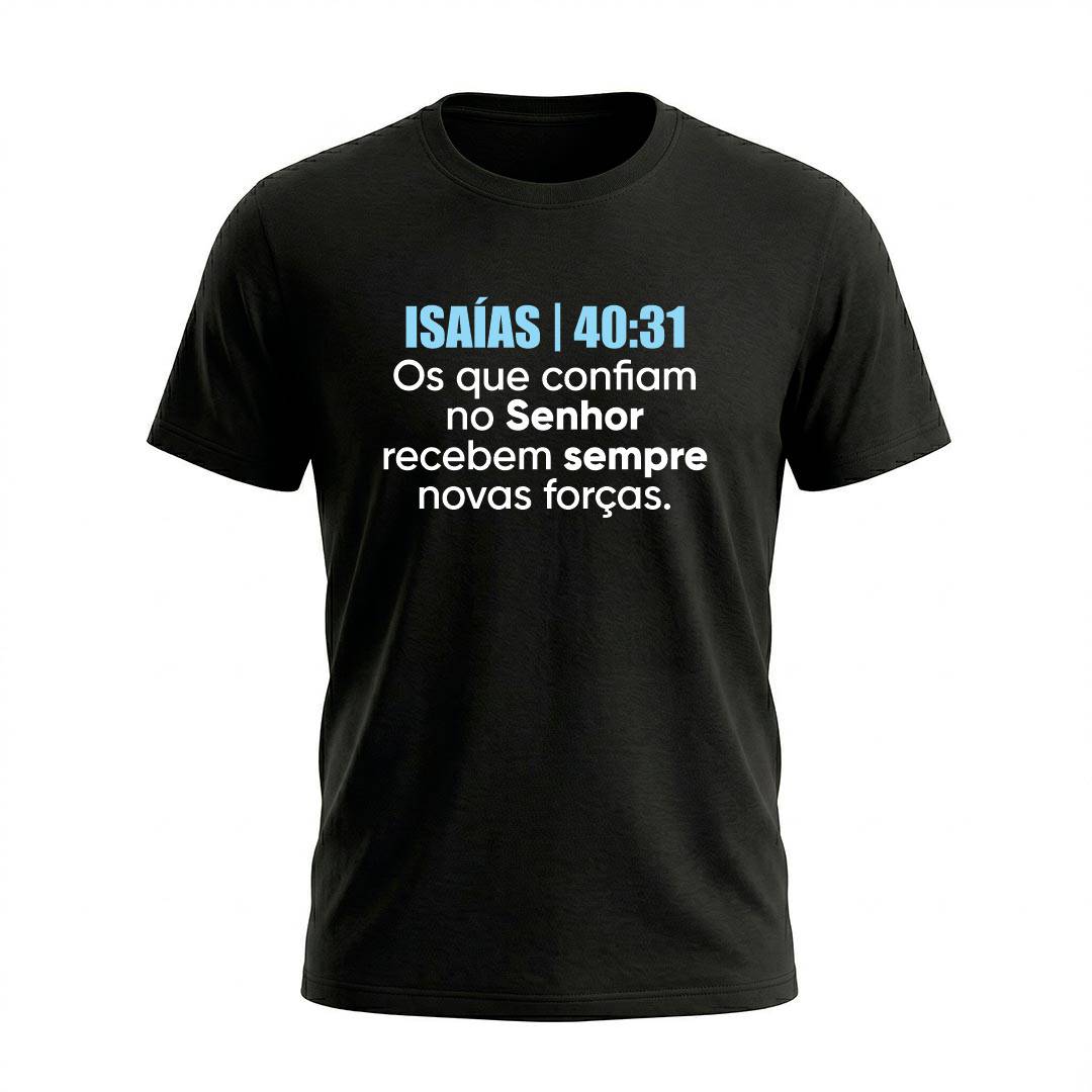Camiseta Masculina Novas Forças Isaías 40:31 Coleção Versículos Bíblicos - Imagem 5