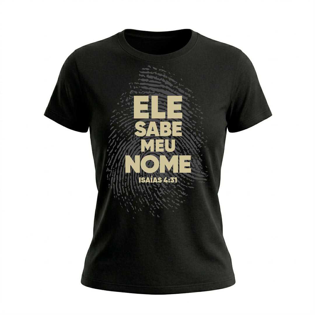 Baby Look Feminina Ele sabe meu nome Isaias 43 Coleção Versículos Bíblicos - Imagem 9