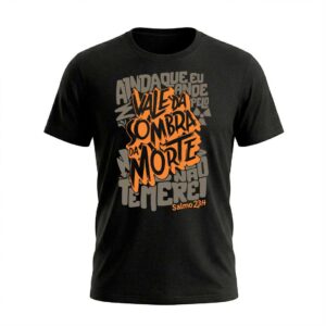 Camiseta Masculina Salmo 23 Não Temerei Coleção Salmos