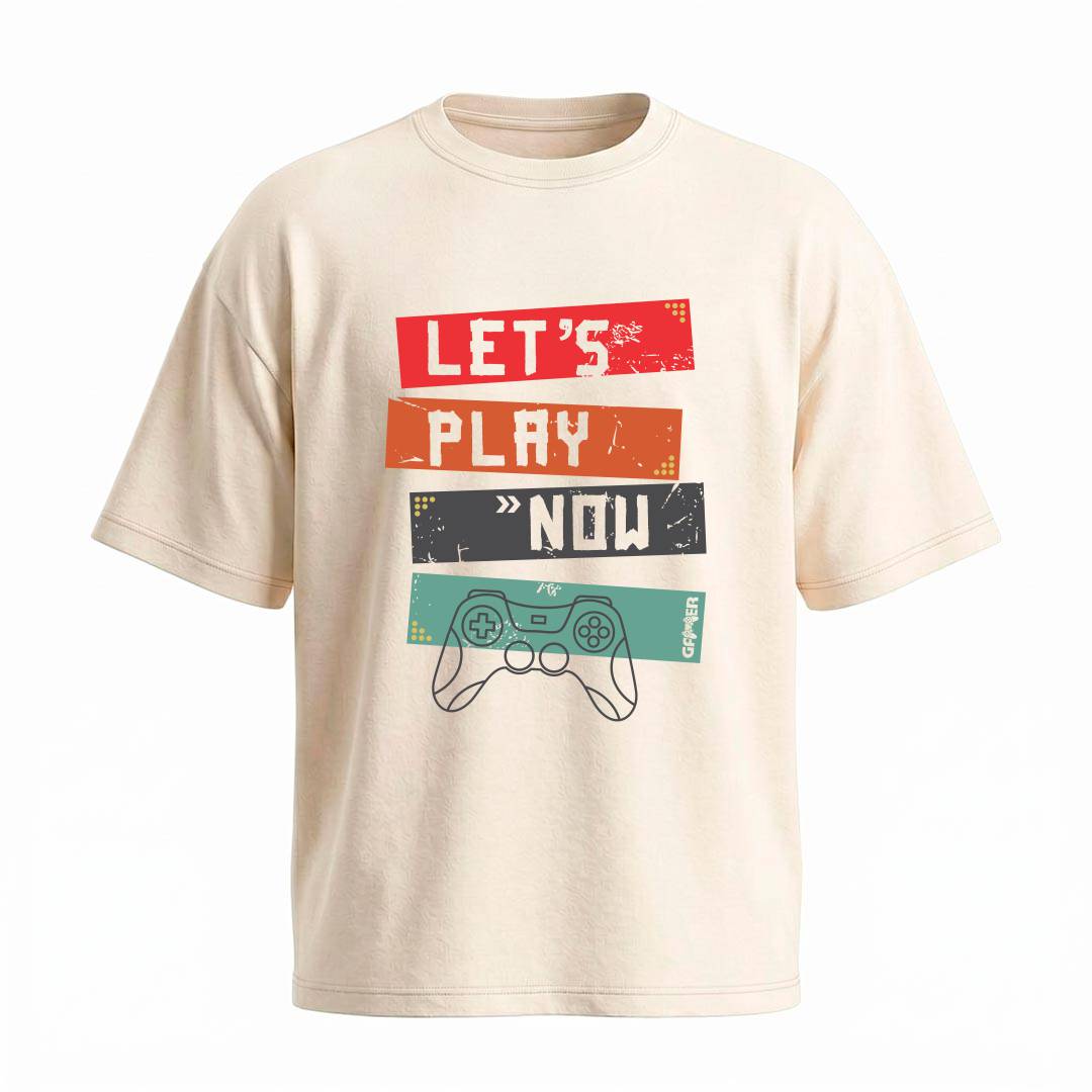 Camiseta Oversized Let's Play Now | Cultura Geek e Atitude Gamer