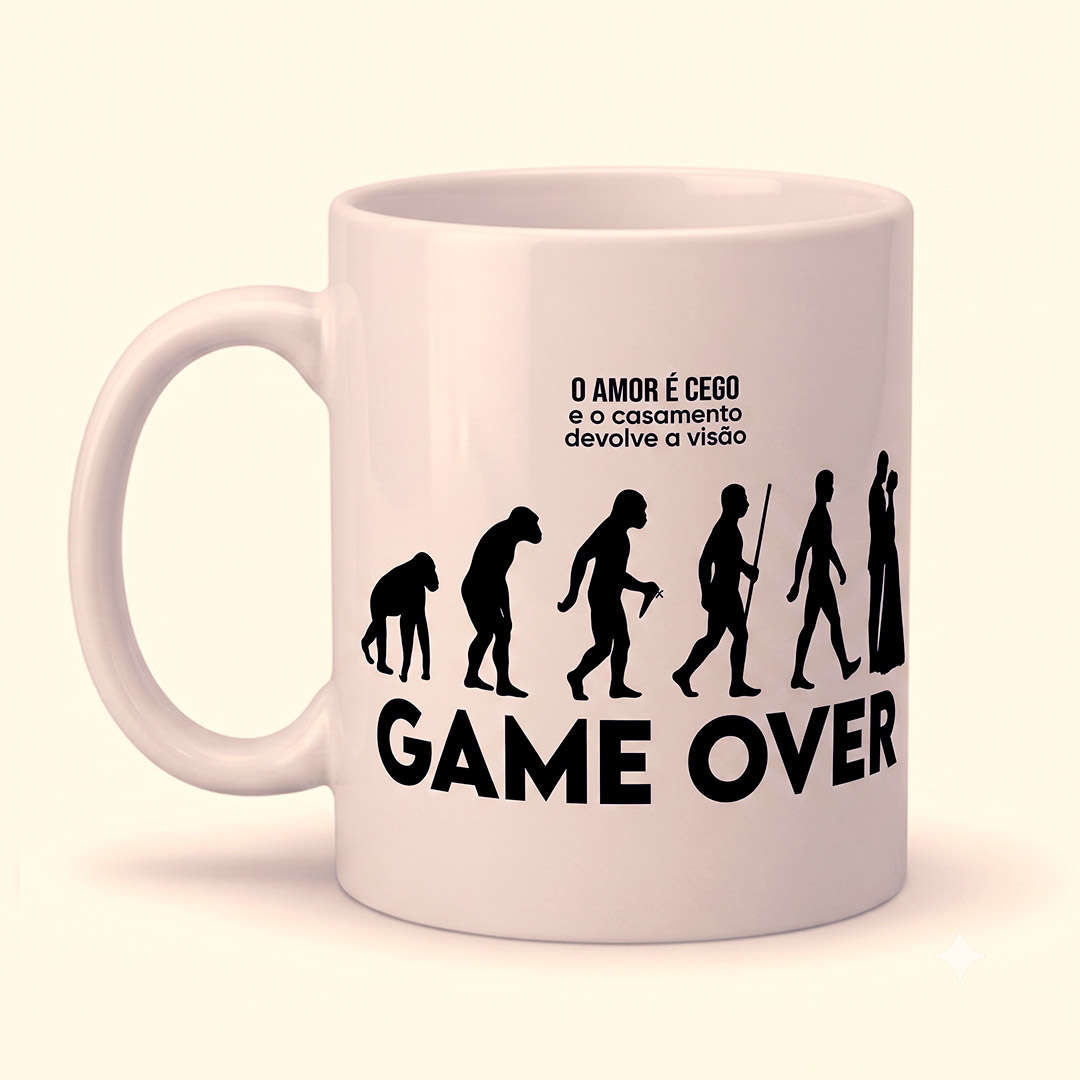 Caneca Game Over Casamento | Caneca Divertida Estampada - Imagem 2