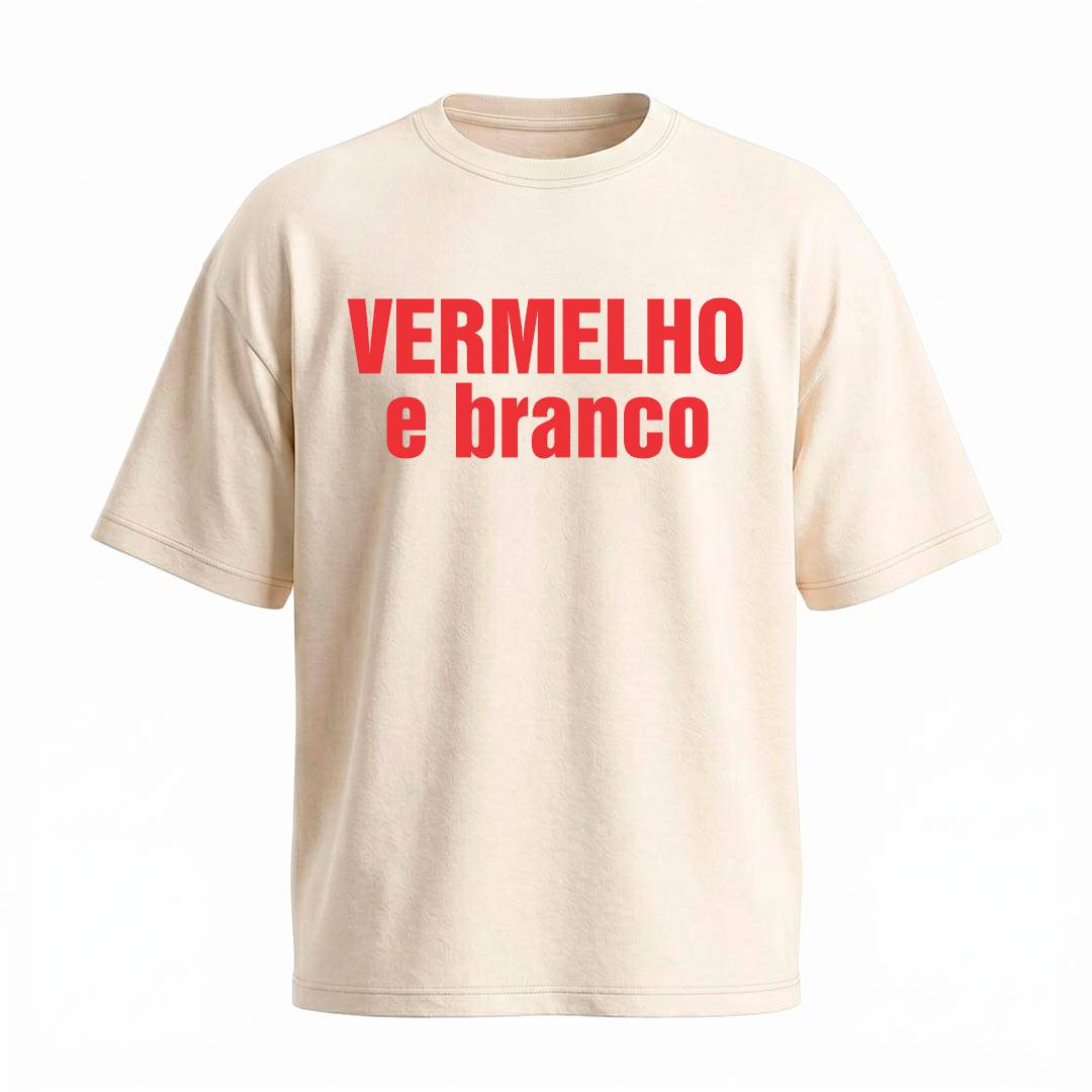 Camiseta Oversized Vermelho e Branco | Torcida Colorada