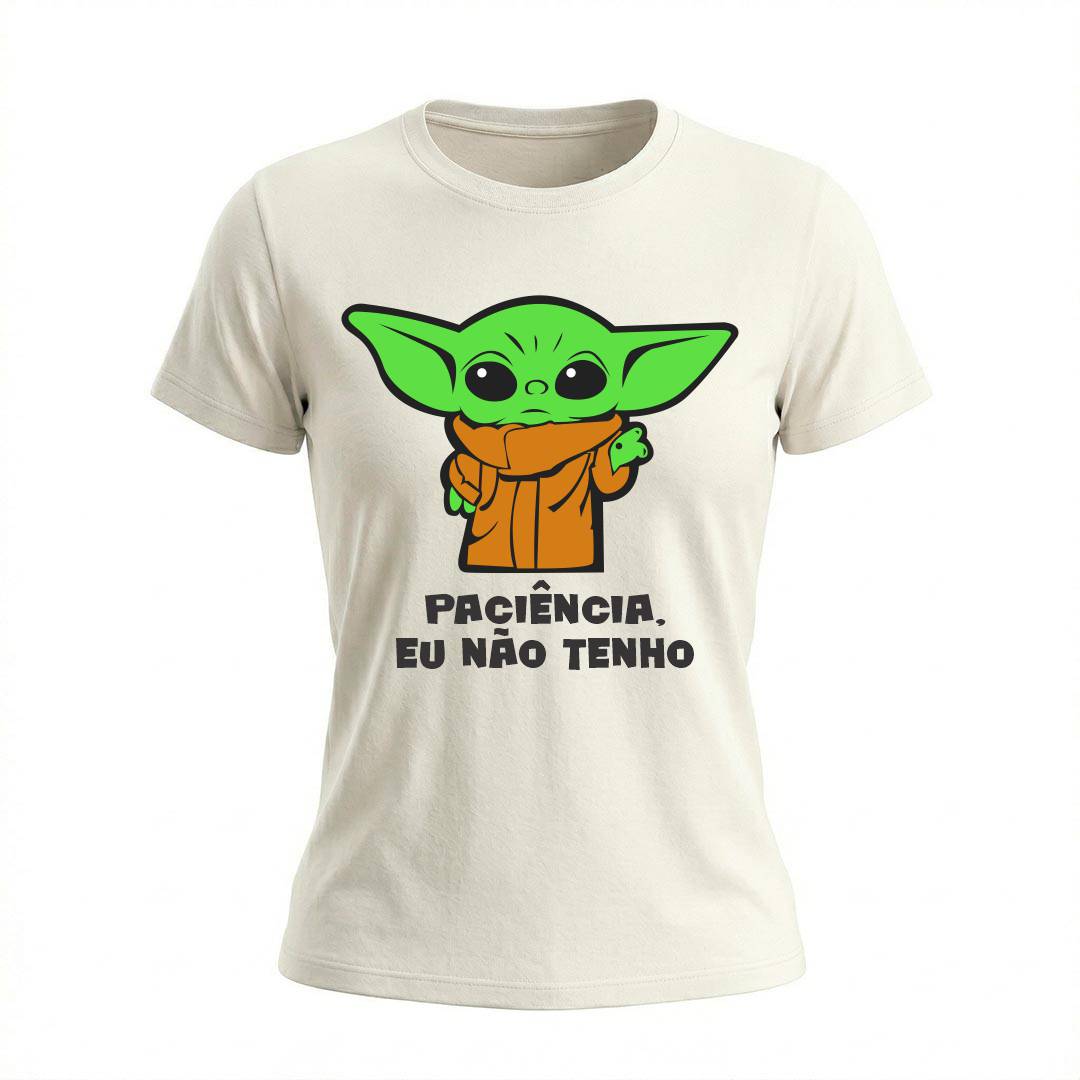 Baby Look Feminina Baby Yoda Paciência | Cultura Geek